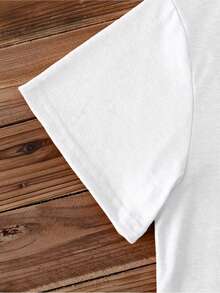 Women's Plus-Size Elegant Short-Sleeved 100% Cotton T-Shirt With The "All Things Are Possible Through Christ Who Strengthens Me" Print, Round Neck, Suitable For Spring And Summer, Fashionable For Work, Vacation, Everyday Wear, Versatile Casual Elegant, Vintage Style. TPUP - 白色 - 查看 3