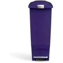 Simplehuman 40 Liter / 10.6 Gallon Slim Kitchen Step Trash Can With Secure Slide Lock, White Plastic - Indigo - 查看 1