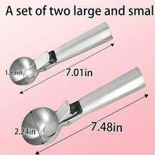 Stainless Steel Ice Cream Scoop With Trigger - Premium Heavy Duty Metal Scooper For Easy Release, Perfect For Gelato, Sorbet, And Cookie Dough (Silver) - Silver - View 5