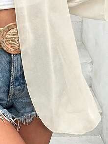 Chaqueta ligera y transparente de manga acampanada de unicolor casual de vacaciones EARO para primavera - Albaricoque - Ver 4