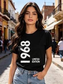 Limited Time Offer, Limited Quantity Available, Lightning, Women's Casual Shirt, Elegant, Women's Short Sleeve Sports T-Shirt, 1968 Limited Edition. - 黑色 - 查看 10