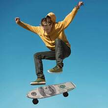 3D Dollar Bills Pattern Skateboard Grip Tape Sheets Longboards Griptape 33 InchX 9 Inch Bubble Anti - Slip Scooter Deck Sand Paper Rollerboard - Multicolored - View 2