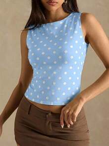 Camiseta de tirantes ajustada a rayas para mujer, ropa de verano y otoño para mujer, ropa de invierno para mujer, disfraces de Halloween, top marrón, top a rayas - Celeste - Ver 5