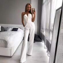 Women's Chinese-Inspired Jumpsuit With Traditional Details And A Modern Cut, Perfect For Everyday Looks In Spring And Summer. - 白色 - 查看 4