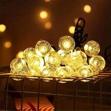 1pc 10/20/40/80LED Crystal Ball String Lights -- Battery Powered Hanging String Lights, Ball Diameter 1.7cm/0.66in, Perfect For Holiday Celebrations, Weddings, Outdoor Camping, Camping Parties, Garden, Yard, Gardening Decoration, Essential Outdoor Decor - Multiple Styles - View 8