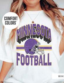 Camiseta de Fútbol Americano de Minnesota Estilo Vintage, Cómoda, para Mujer, Camiseta Retro de los Vikings, Regalo para Ella, Estilo Boho Vikings - Estilo - Ver 6