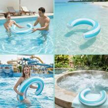 1pc PVC Inflatable Floating Row, U-Shaped Striped Swimming Ring, Inflatable Pool/Beach Lounge Chair - Multicolor - View 1