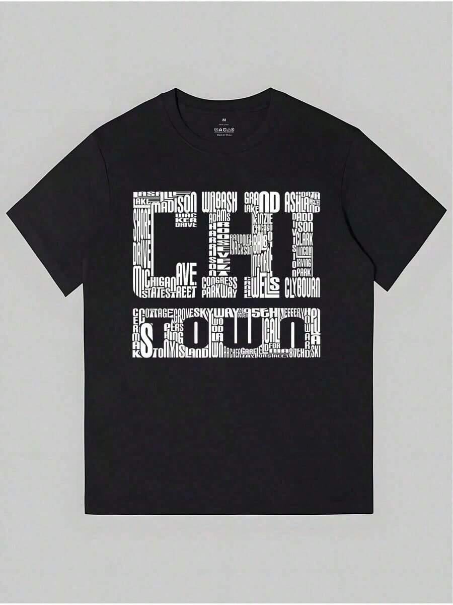 Camisetas Casuales Unisex Premium Bonitas 313 Detroit Urban Print Camiseta de Manga Corta de Algodón para Hombre 190gsm - NEGRO 3 - Ver 1