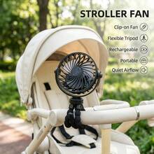 Portable Car Rear Seat Fan, USB Rechargeable 360° Rotation Quiet Cooling Fan Flexible Tripod Clip-On Fan For Car Seat, Travel Summer Essentials - A - View 8