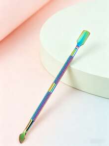 1pc Dual-Ended Stainless Steel Cuticle Pusher, Nail Care Tool To Solve Issues Of Damaged Nail Surface, Slippery Regular Pushers, Incomplete Cuticle Removal, And Difficult Nail Fold Cleaning - Multicolor - View 8