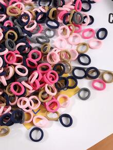 1000/800/600/200pcs Women's Solid Color Hair Ties, High Elasticity Hairbands, Sweet And Cute Style, Small Hair Ties, Hair Accessories, Vacation Accessories, Suitable For Various Hairstyles, Women's Hair Accessories. Daily Casual And Outing Wear, Headwear Accessories, All Season Hair Accessories. - Multicolor - View 6