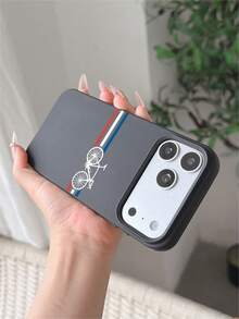 1 chiếc ốp lưng điện thoại silicon mềm dẻo, thời trang, tối giản, họa tiết sọc trắng hình xe đạp, chất liệu chống sốc, tương thích với Apple 11/12/13/14/14Plus/15/15Plus/16/16Plus/7/8Plus/17/17Pro và các dòng máy khác. - Nhiều màu - Xem 4