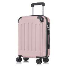 YONSLY Hard Shell Suitcase 16/20/24/28 Inches With 4 360° Wheels Sturdy Double Zipper Combination Lock Mesh Pocket Soft Rubber Handle Travel Suitcase - 粉色 - 查看 13
