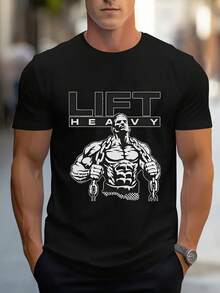 Men's Short-Sleeved T-Shirts With Modern Designs, Made From Soft Fabric. They Offer A Relaxed Fit, Making Them Ideal For Workouts, Sports, And Everyday Wear. In Summer, These T-Shirts Are Made Entirely Of - 黑色 - 查看 6