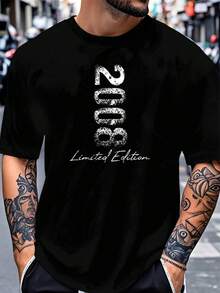 Men's Vintage Summer 2008 Limited Edition Shirt | 2008 Retro Graphic Print, Distressed Number Design, Casual Light Gray Short-Sleeved Crew Neck Tee, Comfortable Fit For All Seasons, Machine Washable, Collectible For Nostalgic 2000s Style With Geometric Pattern. Loose And Comfortable Men's Tee. - Back - View 1