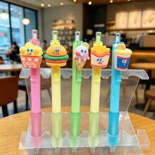 SpongeBob SquarePants 1/3/5件套可爱3D卡通快餐主题中性笔，薯条和汉堡图案学生文具 - 圓形 - 查看 10