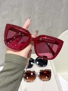 3pcs/Set Oversized Cat Eye Plastic Glasses Sets, Y2K Classic Portable Basic Casual Glasses Combo, Suitable For Street Photography, Travel, Fashion Accessory - 3pcs Black, Grey, Wine Red, Leopard Print - View 5