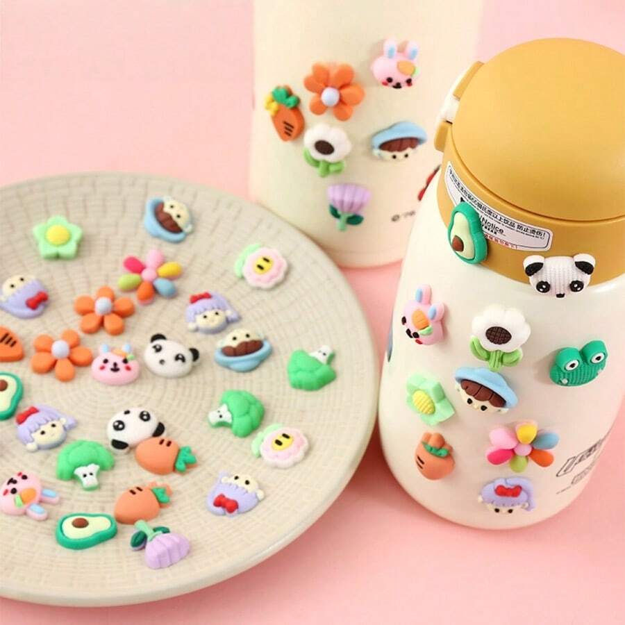 Hình dán hoạt hình 3D dễ thương dùng dán bình nước, hộp văn phòng phẩm, điện thoại, thiết kế độc đáo. - Nhiều màu - Xem 1