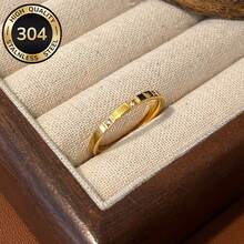 Bộ 2 nhẫn nữ mạ vàng 18K, chất liệu thép không gỉ 304, đính đá Cubic Zirconia sáng bóng, chống oxy hóa, không gây dị ứng, thiết kế tinh tế, thích hợp làm quà tặng trang sức và đeo hàng ngày. - Vàng - Xem 3