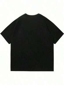 Camiseta hombre cuello redondo y manga corta. Estilo casual con estampados modernos y cómodos. camiseta de manga corta con estampado de moda - Negro - Ver 3