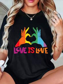 Talla, Camiseta de Mujer Tamaño Plus para el Mes del Orgullo LGBTQ+ - Diseñ - Negro - Ver 5