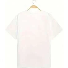 Camiseta de Manga Corta con Estampado de Letras para Hombre, Cuello Redondo, Hombros Caídos, Estilo Casual, Talla Grande N3MP - Blanco - Ver 2