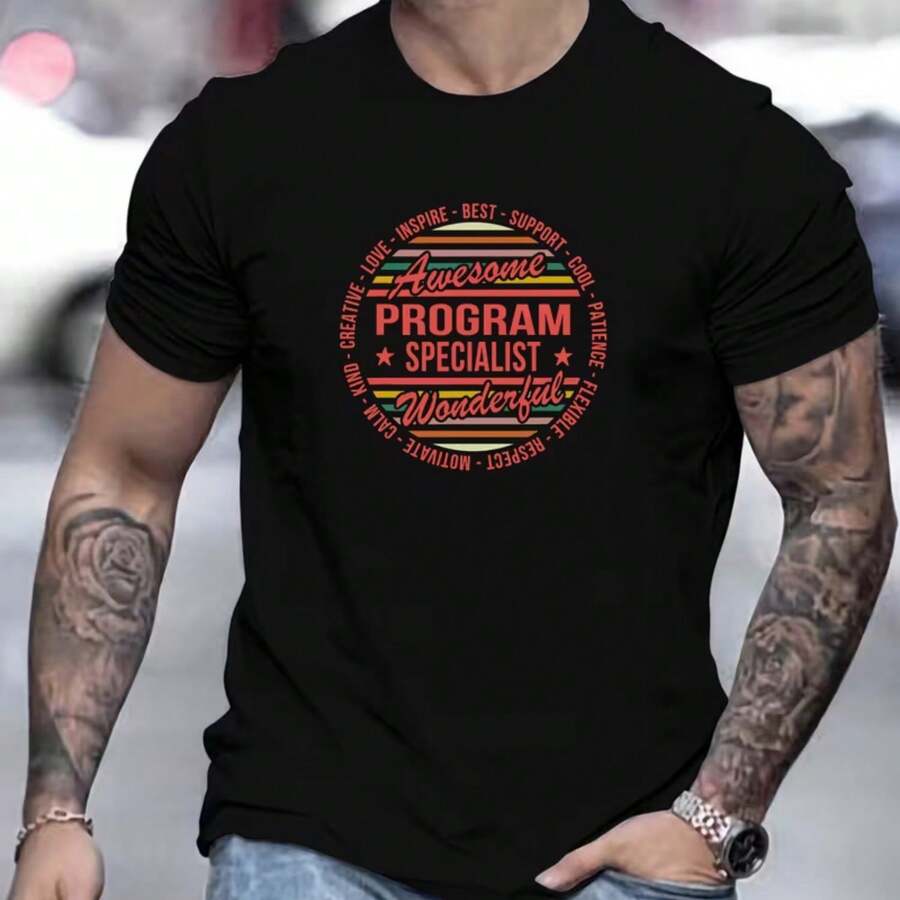 Printed T-Shirt For Men And Women - Black - View 1