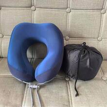 Memory Foam Travel Pillow, Orthopedic Neck Support Pillow For Airplane, Train, Car, Removable And Washable, With Storage Bag - Dark Grey - View 3