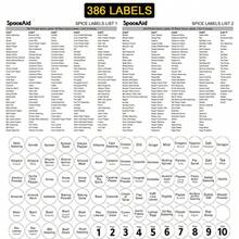 SpaceAid Organizador de especias con 21 tarros de especias, 386 etiquetas de especias, marcador de gis y juego de embudo para gabinete, encimera, despensa, clóset o puerta y montaje en pared, 21 - Blanco - Ver 6