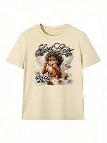 Grunge And Streetwear Style Short Sleeve T-Shirt, Fashionable Short Sleeve T-Shirt For Spring And Summer 2026, Made In Mexico, 180 Grams. Cartoon Print, Couple Design, Suitable For Indoor Or Outdoor Wear. Crew Neck, Unisex, Ideal For Office And Leisure. One-Pack. - APR-P631577SLNDXZGY507 - 查看 3