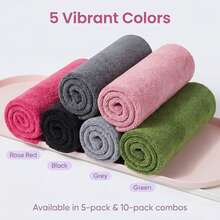Bộ 3/6/10 khăn mặt cao cấp - Nhanh khô - Chất liệu microfiber mềm mại như nhung san hô, thấm hút cao - Đa năng dùng làm khăn tắm, khăn spa, khăn mặt, khăn lau tay - Màu xám - Xám - Xem 4