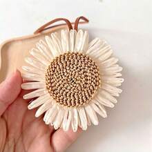 1 pieza Decoración de espejo retrovisor de coche o accesorio para bolso de estilo bohemio de verano, tejido de ratán PP con girasol - Adorno de girasol - Ver 6