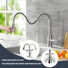 Stainless Steel Pull-Out Single Lever Kitchen Mixer Tap - Brushed Nickel - View 2