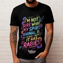 Funny Spirit Animal-Shirt: Sarcastic Rabies Quote Tee - Black - View 9