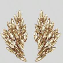 1對翼形水鑽水晶鑽貼花，65x4mm - 燙貼或縫製彩虹水晶貼片 - 適用於婚紗、晚禮服、衣物和包包的DIY裝飾 - 翅膀水鑽貼 - 查看 6