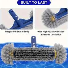 1pc Round-End Pool Brush, Pool Brush Head For Inground/Above Ground Pools, Spa, Hot Tub, High-Efficiency Pool, Scrub Brush Fits Standard Pool Pole, Poles Not Included - Multicolor - View 3