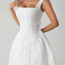 PETITE Women's Sleeveless Solid Color White Summer Midi Dress, Simple & Casual For Everyday Wear,Rave Outfits Festival,Summer Dresses For Women,White Dresses For Women - Púrpura malva - Ver 6