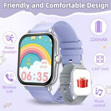 Reloj inteligente con pantalla táctil de alta definición de 1.83", correa de silicona, 2 correas incluidas, llamadas Bluetooth, notificación de mensajes, calorías, rastreador deportivo, cronómetro, pronóstico del tiempo, control de música, reloj inteligente multifuncional para teléfonos Android/iOS - Multicolor - Ver 21
