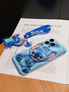 Disney Lilo And Stitch Phone Case : 3D Fluffy Pattern Border Protector Phone Soft Phone Case With A Free Cute Stitch Bracelet Chain Lanyard, Stitch, Lilo, Angel, For Apple 17 Promax 17 Pro 16 15 14 13 12 11 Pro Max XS Max X XR Soft Cover Summer Phone Case - White - View 6