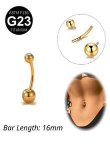 CIZME 14G 钛金肚脐环 14K 金肚脐环 6mm/8mm/10mm/12mm/14mm/16mm 金银肚脐杠铃 F136 G23 肚脐杆 穿刺饰品 女士日常节日礼物 魅力音乐节 海边 万圣节 圣诞节 情人节 科切拉音乐节 海滩 夏季假期 - 球 - 查看 13