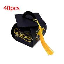 40pcs/20pcs/10pcs Graduation Cap Gift Boxes, Graduation Party Favors Candy Boxes With Tassels, Desktop Decor For 2026 Graduates - Multicolor - View 14