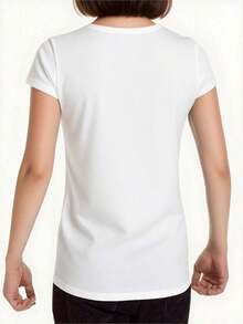 Women's Clothing 2026 New Design: Women's Printed Crew Neck T-Shirt, Casual And Easy To Wear In Summer, Ideal For Home, Office, Or Outdoor Travel, Easy To Wash, Perfect As A Gift For Mother's Day, Birthdays, Or Easter. Short-Sleeve T-Shirt For Women - 白色 - 查看 2