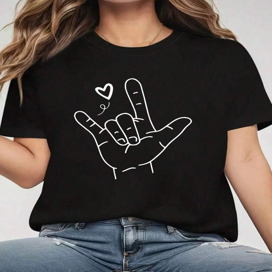 Women's Plus Size T-Shirt With Year Of The Horse 2026 Graphic Print | Casual Crew Neck, Medium Stretch Fabric, Ideal For Spring/Summer, Versatile For Everyday Wear, Shopping, Parties And Commuting. - 黃色 - 查看 1