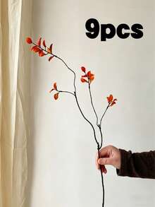 4/7/13pcs Artificial Ficus Leaves, Long Stem - Ideal For Flower Arranging, Home & Office Decor - Can Be Used As Vase Filler And Bouquet Accent - Perfect For Home Decor, Office Decor And Mother's Day Gift.Simulation Short Branch Small Autumn Leaf - Multicolor - View 16