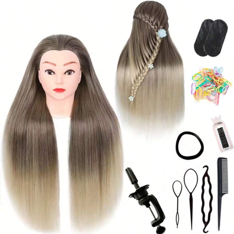 Bộ 18 đầu ma-nơ-canh có tóc, dùng để thực hành tết tóc, làm đẹp, dùng cho các bữa tiệc hàng ngày, Halloween, Cosplay, Giáng sinh, các buổi tiệc, v.v. - Xem 1