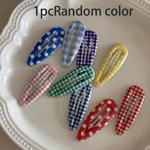 6pcs/Set Random Wavy Plaid Hair Clips, Y2K Polka Dot Hair Clips, Suitable For Bangs, Fashion Versatile, Great Daily Use Gift,Hair Claws,Bobby Pin - Multicolor - View 3