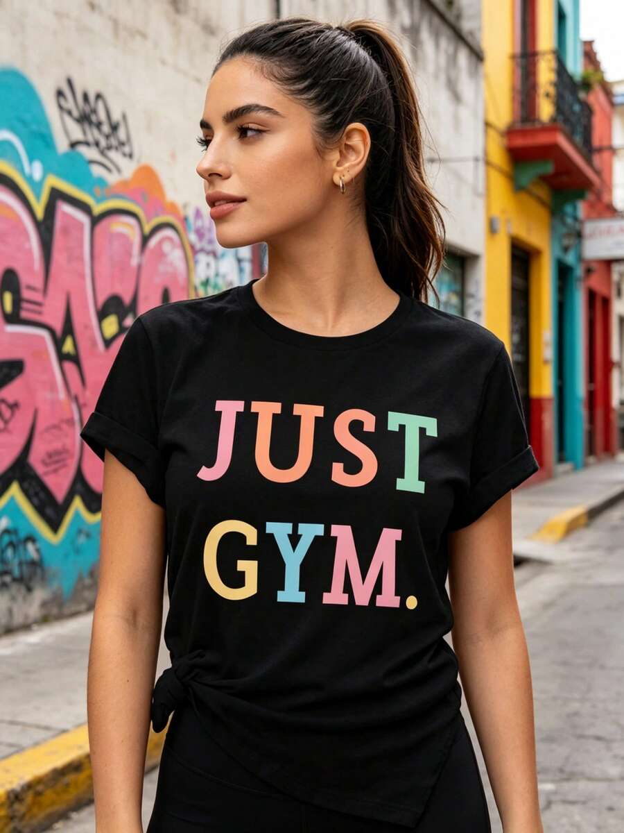 Limited Time Offer, Limited Quantities, Flash ! Women's Casual Shirts, Women's Polyester T-Shirts, Elegant Shirts. Women's Short-Sleeved Athletic T-Shirt - 黑色 - 查看 1