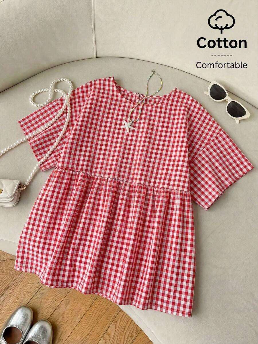 Camisa de mujer tejida a rayas verdes - Rojo - Ver 1