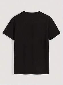 Men's Casual Summer T-Shirt With Round Neck And X Print - Perfect Gift Choice For Birthdays Or Holidays For Friends, Family, Boyfriend Or Girlfriend - 黑色 - 查看 2