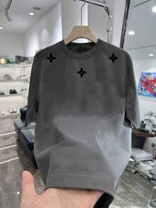 Nueva camiseta de manga corta para mujer de 180 g,% algodón - Camiseta casual versátil con estampado de verano para hombre - Camiseta con estampado de verano para parejas - Unisex - Regalo para vacaciones - Azul marino - Ver 10